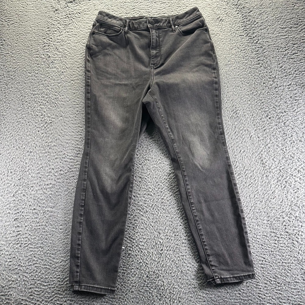 Simply Vera Vera Wang Jeans Womens 14P Black Cotton Denim Skinny Faded Stretch